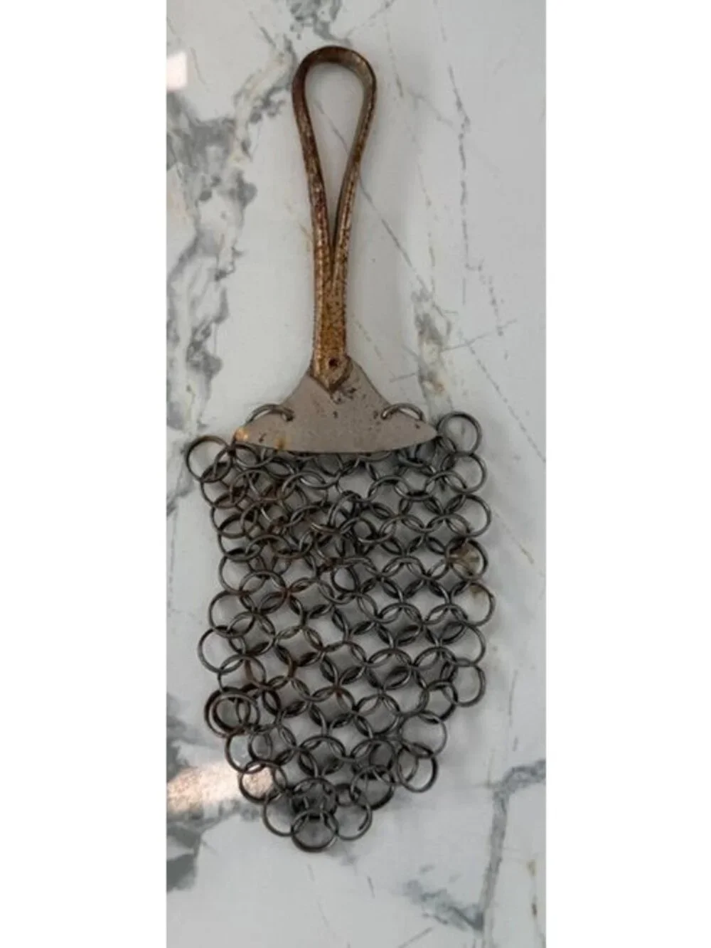 Vintage Antique Chainmail Pot Scrubber & Cast Iron Skillet Cleaner